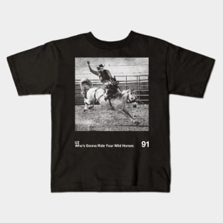 U2 - Artwork 90's Design || Vintage Black & White Kids T-Shirt